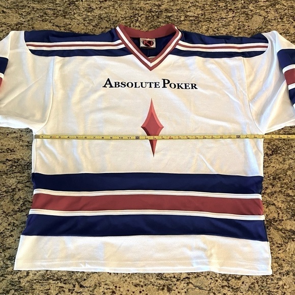 K1 Rare Vintage Absolute Poker Jersey. Marked Large but is huge. - Picture 9 of 11